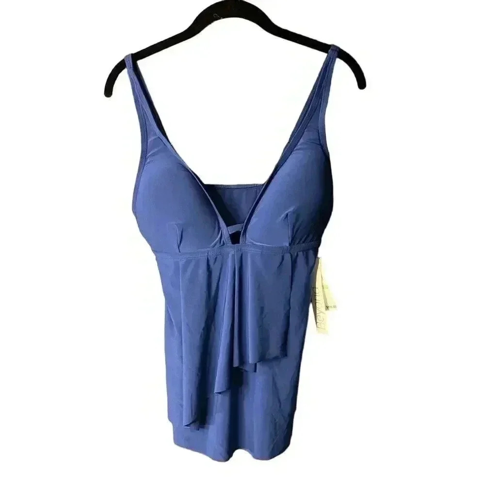 NWT Blue Tanki Swim Top Built in Bra‎ Size 8 B50